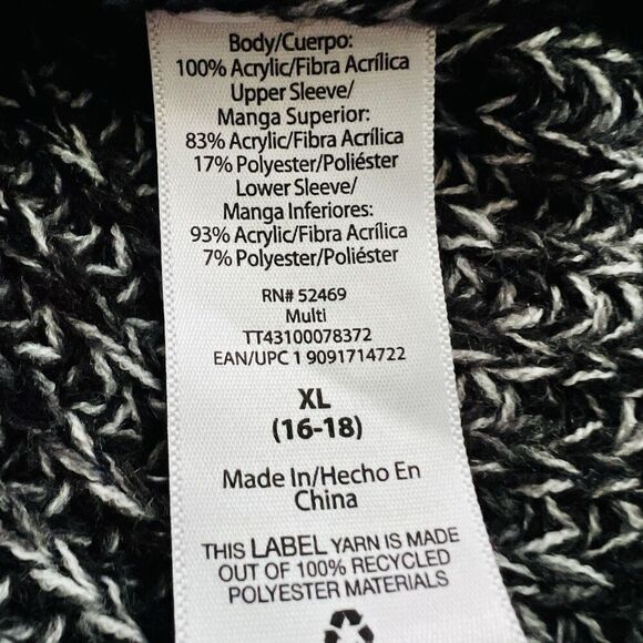 Time & Tru Gray Colorblock Soft Cozy Stretchy Sweater - Size XL 16/18 - Picture 8 of 8